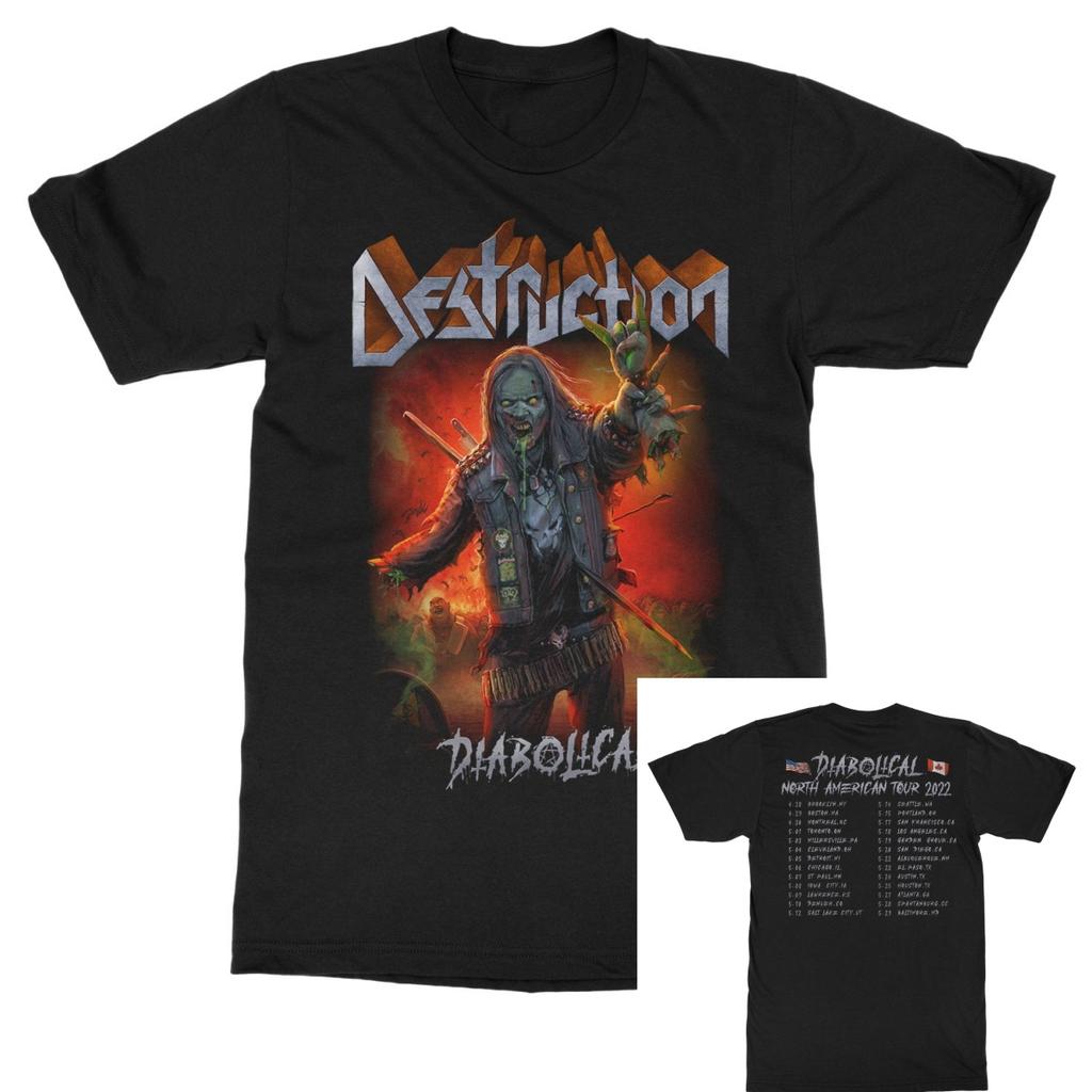 Destruction Diabolical Tour Band TShirt Cotton Graphic Tee Unisex Women Summer Streetwear Top