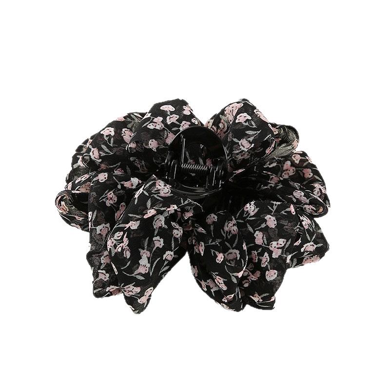 Korean Retro Pearl Floral Bow Hair Clip for Half Updo