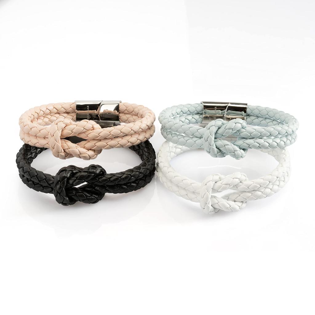 Leather Bracelet for Women 18cm Light Blue Jewelry Box Authentic Decorative Arm Chain Girlfriend Gifts Sister Wife Couple Infinity Mother Lover