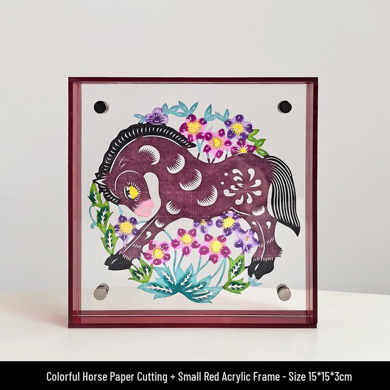 Chinese Intangible Heritage Shadow Puppet Lion Qilin Wall Decor - Handmade Festive Housewarming Gift