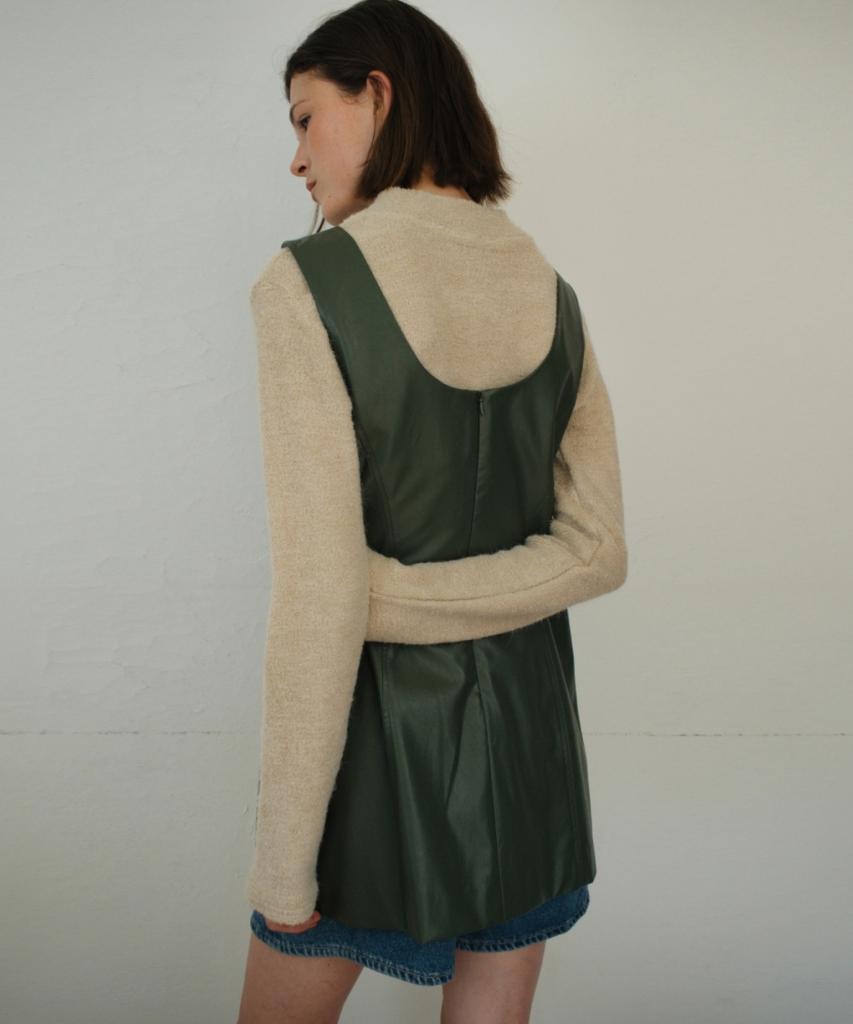 Anout Fur Half Neck T-Shirt Beige