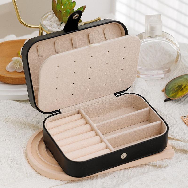

Portable Jewelry Storage Box Travel Organizer Jewelry Case Leather Storage Earrings Necklace Jewelry Organizer Display