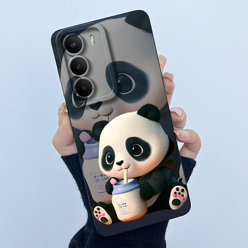 Case For Realme C71 4G Cute Panda Sweet Girls Cats Silicone Soft Back Cover For RealmeC71 4G Ultrathin Anti-Scratch Protective