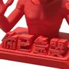 3D-gedrucktes Schreibtischornament, Lustige rote Alien-Skulptur mit motivierenden Zitaten für Schreibtischdekoration von Büroangestellten, Stressabbau-Spielzeuggeschenke für Kollegen