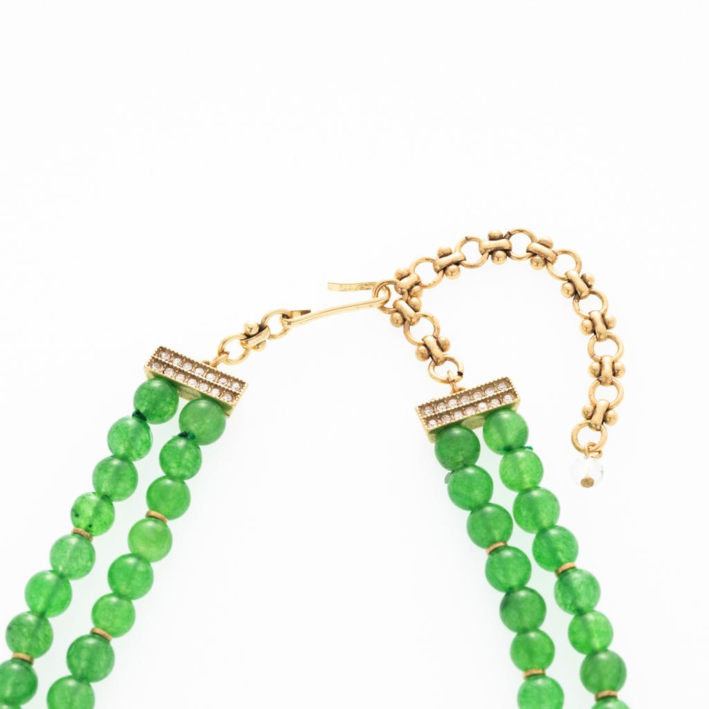 Middle East Live Broadcast High-End Niche Design, Copper Alloy Gold-Plated Diamond Emerald Necklace Jewelry