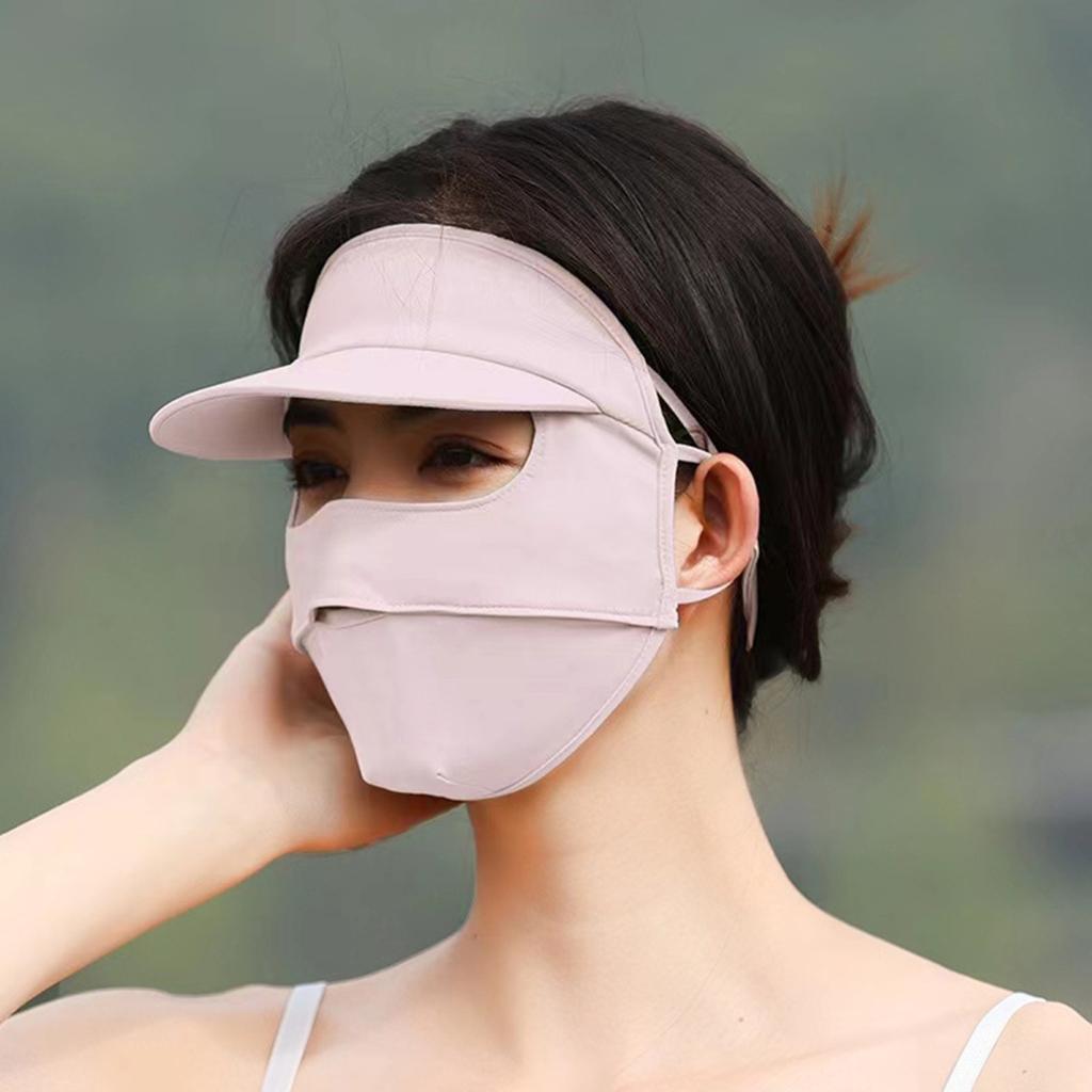 Yousheng UPF 50+ Women Full Face Guard Sunscreen Covering Adjustable Earrings Wide Brim Breathable Anti UV Face Guard