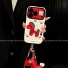 iPhone 17 Pro Max Full Coverage Silicone Case with Lanyard & Heart Butterfly Design