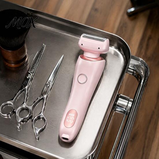 Bikini Trimmer with LED Display Women Electric Shaver 2 Heads, Razor Hair Removal Epilator Display, for Face Eyebrow Body Underarms Legs
