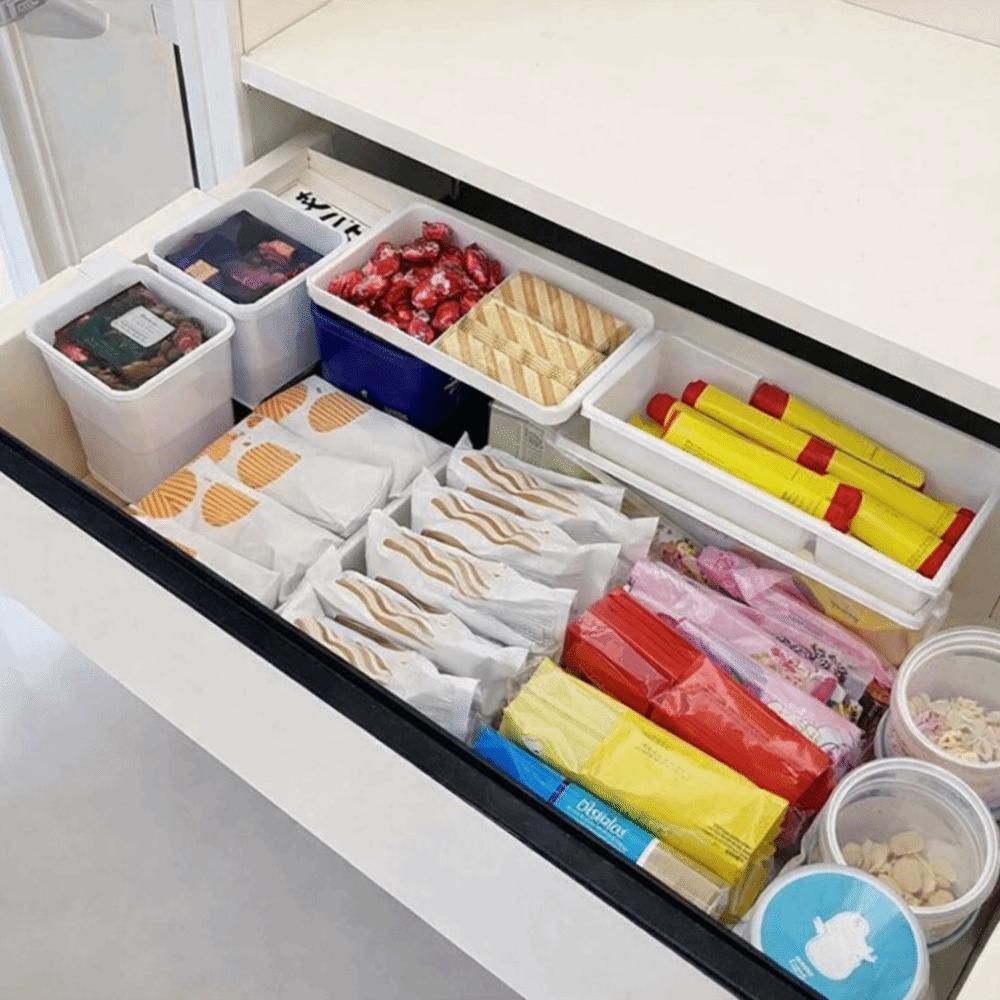 4PCS Wall Mounted Hanging Storage Box Plastic Drawers Hanging Organizer  Kitchen