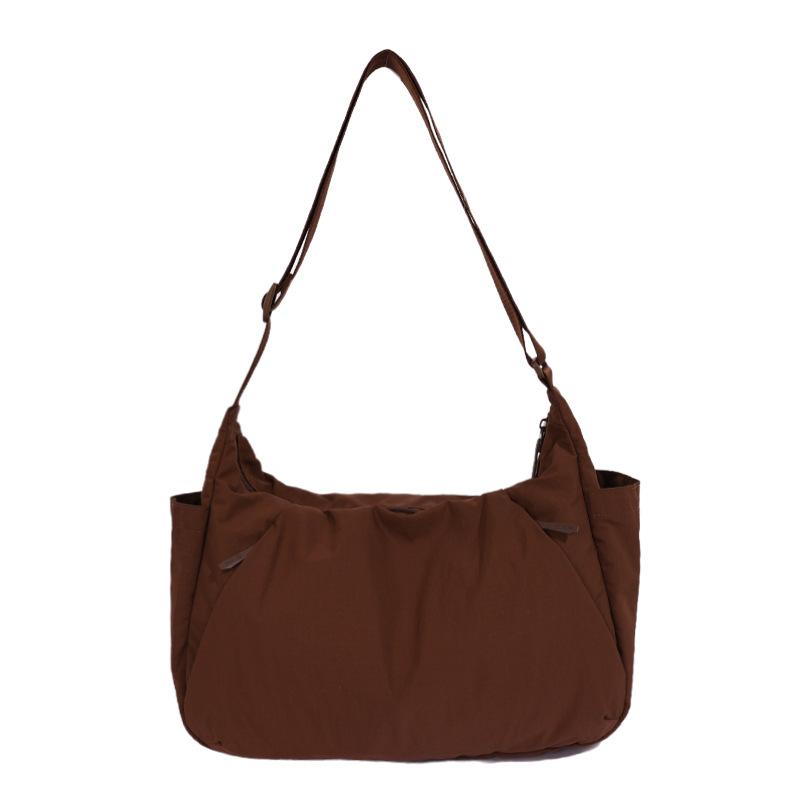 Nylon Shoulder Bag Women's Solid Color Large Capacity Crossbody Bag