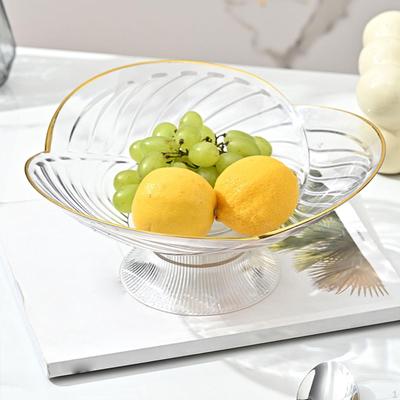 Decorative Fruit Bowl with Draining Holes Holder Plate Pedestal for Table Countertop
