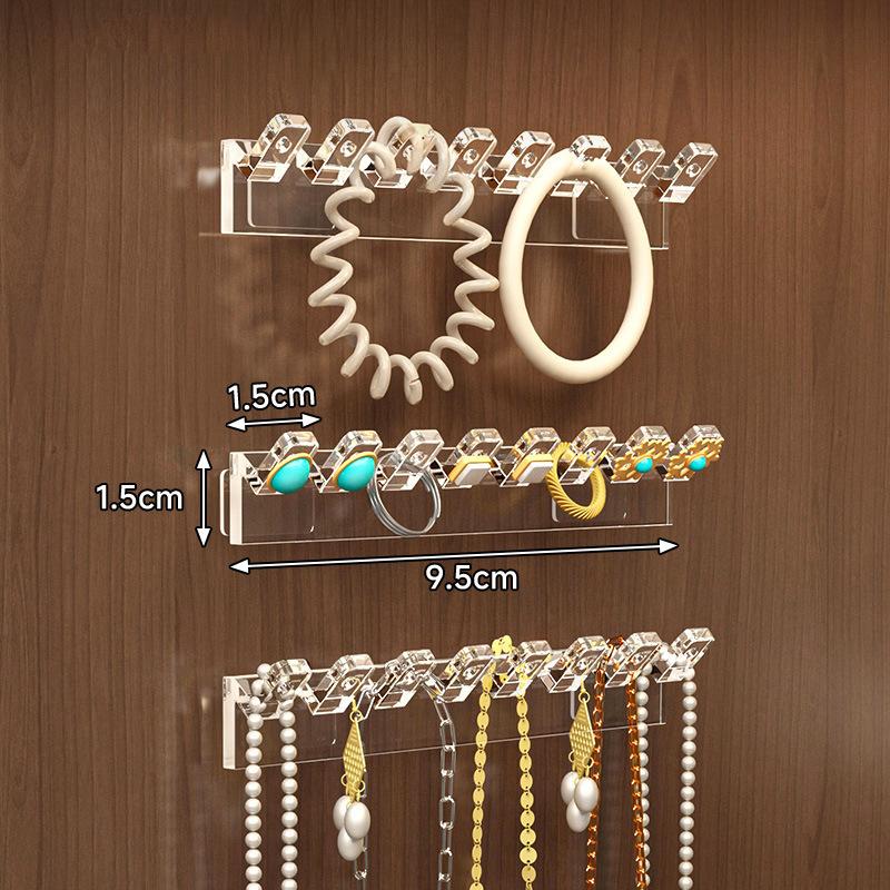 3/6 Pcs Self-Adhesive Necklace Organizer, Space-Saving Multi-Functional Jewelry Organizer, Necklace Holder Wall Mounted