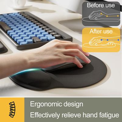 Wrist Mouse Pad Memory Foam Stepped-Wedge Design Ergonomic Wrist Support Non-slip Mousepad for Home Office