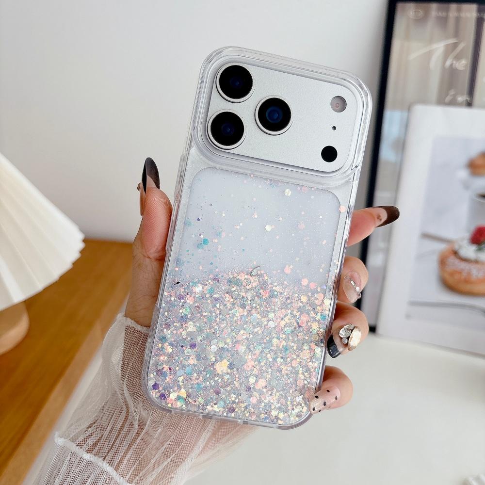 Coque de téléphone Bling à paillettes transparentes, sable mouvant et paillettes pour iPhone 17 Air 16 15 14 13 12 11 Plus Pro Max, style fille à la mode