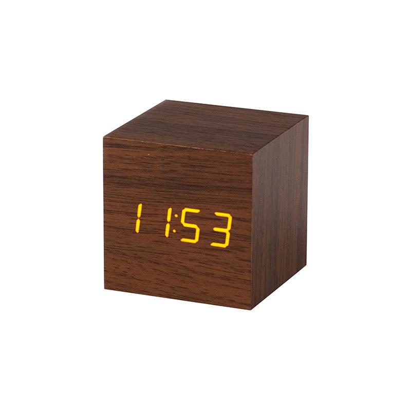 Creative Wooden Alarm Clock Simple Retro Clock Silent Luminous Student Bedside Multifunction Nordic Station Clock Electronic Clock