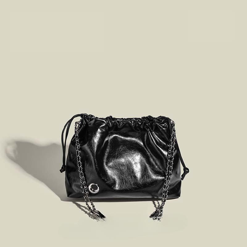 One-shoulder Tote Bag for Women Commuting Bag Pleated Chain Niche Underarm Bag Versatile Crossbody Bag