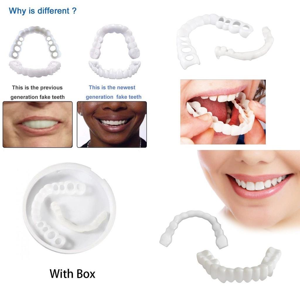 Upper Teeth Lower Dental Veneers Denture Tooth Cover Simulati Set