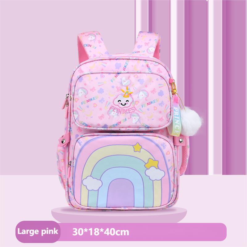 Niedliche Mädchen-Regenbogen-Rucksäcke für Mädchen der Klassen 1–6, Cartoon-Motiv, wasserdichter Rucksack, Kindergarten-Schultasche, Mochila Escolar