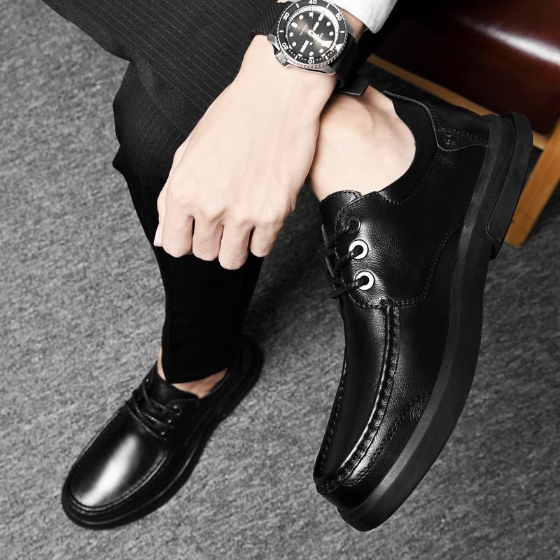 Boty z pravé kůže Pánské Ručně vyráběné Slip On Business Neformální kožené boty Klasické měkké prodyšné pánské boty ploché