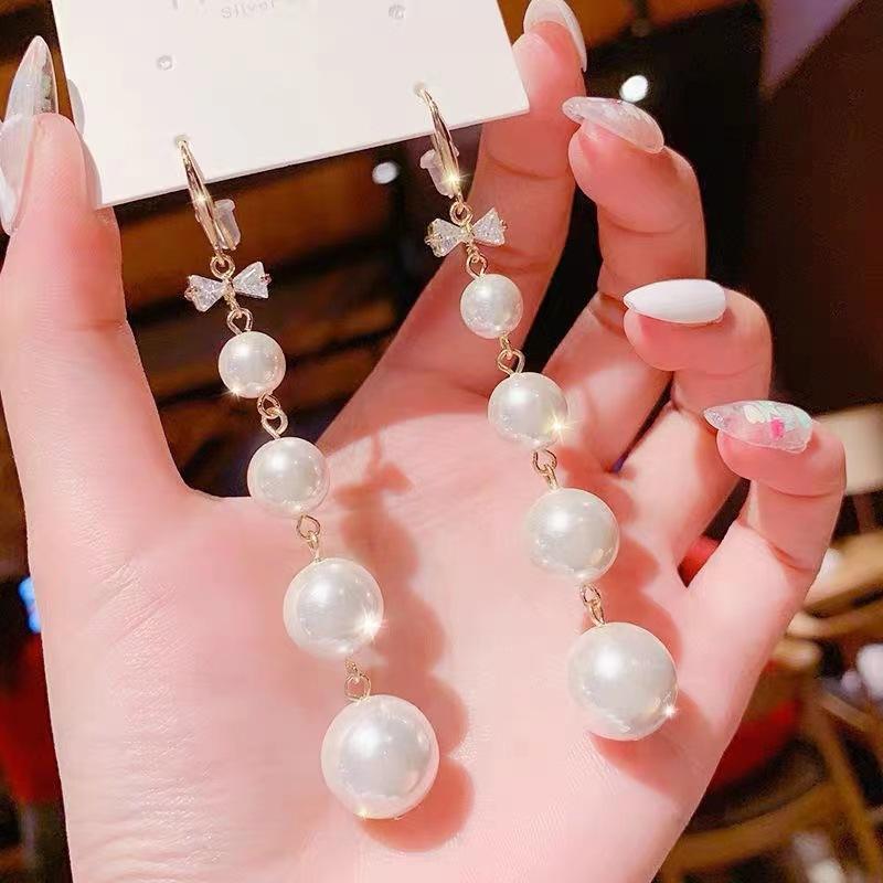 Pearl Long Tassel Personality Light Luxury Temperament High Design Earrings Earrings Women