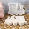 Silicone Christmas Molds Santa Claus Train Combination Silicone Gypsum Casting Mold Non-stick Christmas Silicone Candle Mold For