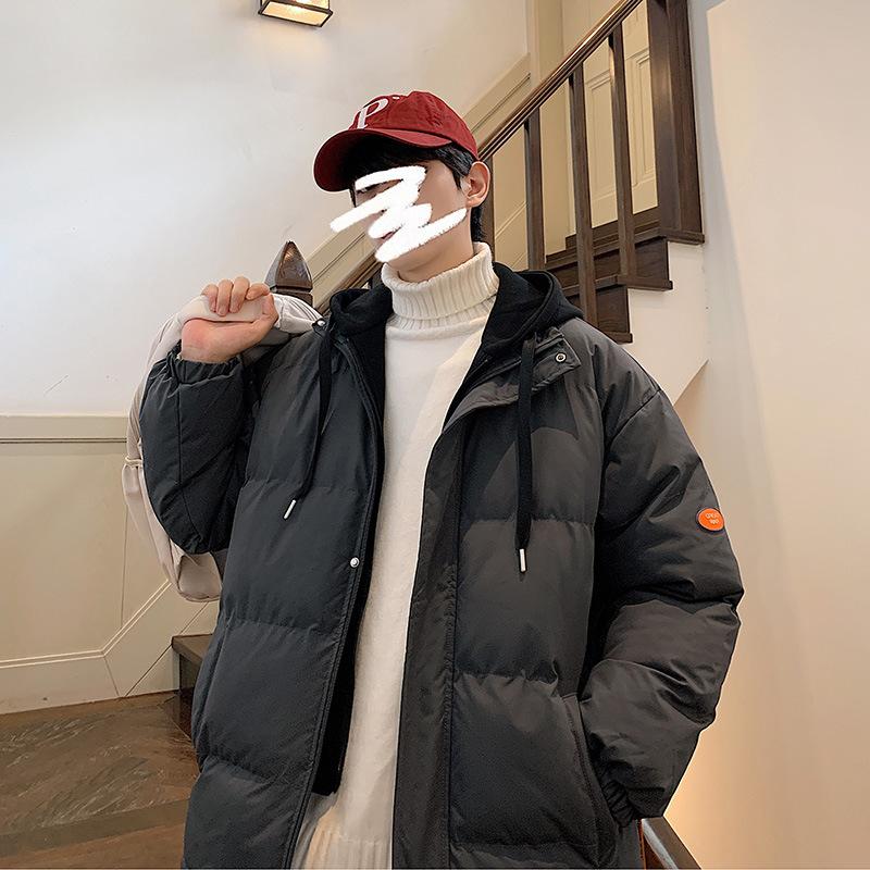 Men's Loose Casual Cotton Jacket Long Hip-Length    Warm Winter Daily Coat
