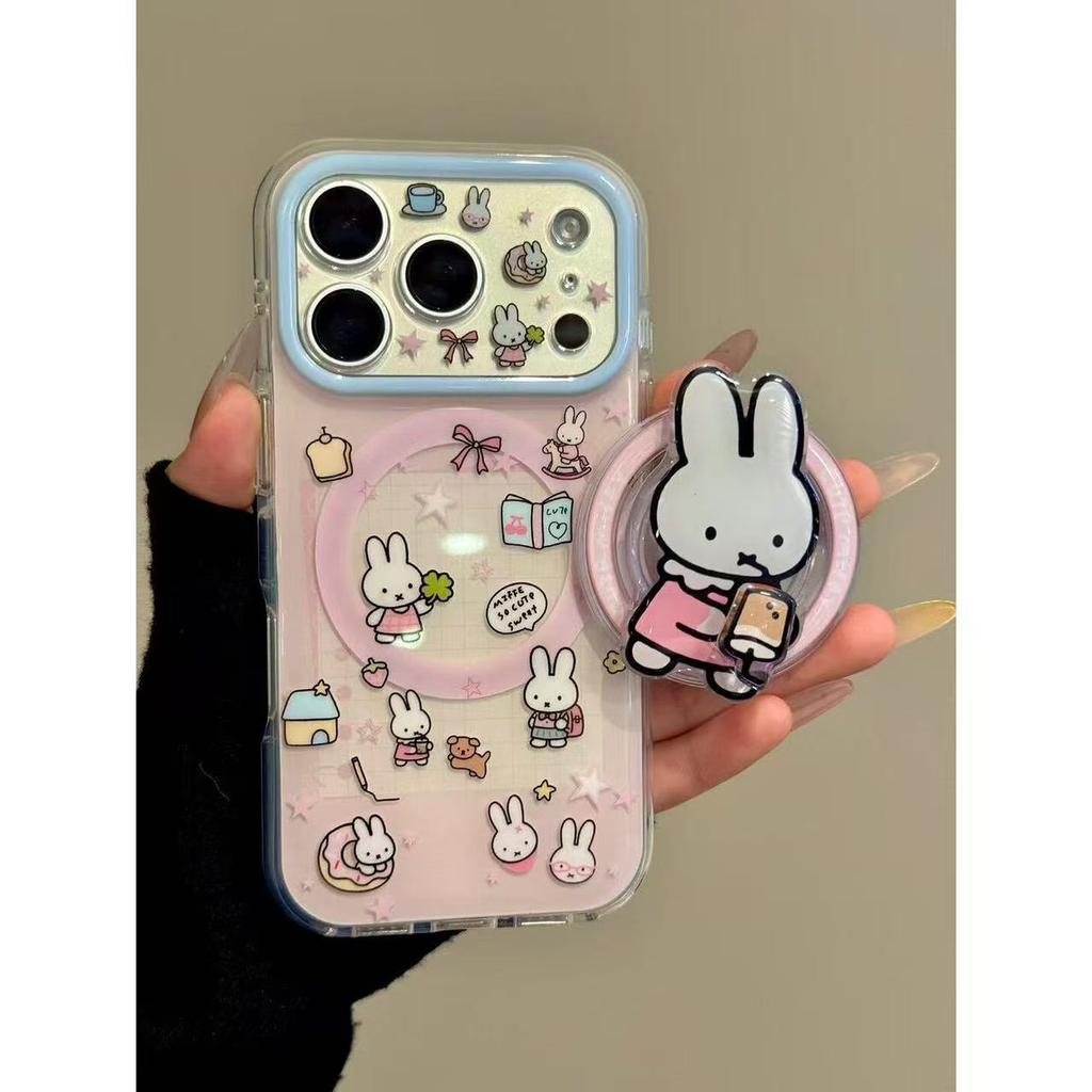 Cute Foundation Miffy Rabbit Flower Cherry Bow for Iphone17promax Apple 16 Phone Case