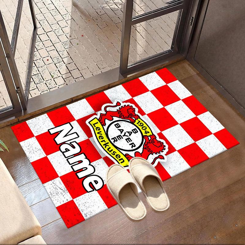 Custom Name Personalized Bayer 04 Leverkusen Print Carpet, Versatile Home Decor Rug, for Playroom, Apartment, Balcony, Entryway, Hallway Gift