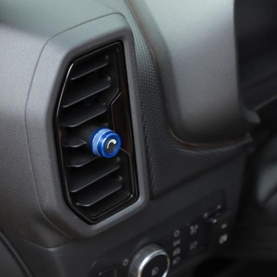 4pcs AC Air Conditioner Outlet Vent Ring Trim for Ford Bronco Sport + Blue