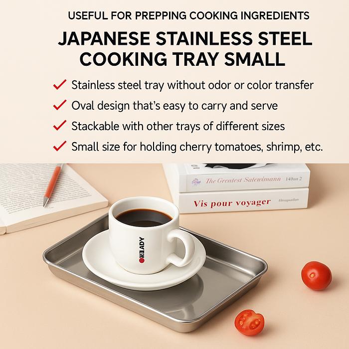 Daiso Japan-Made Stainless Steel Cooking Tray - Small