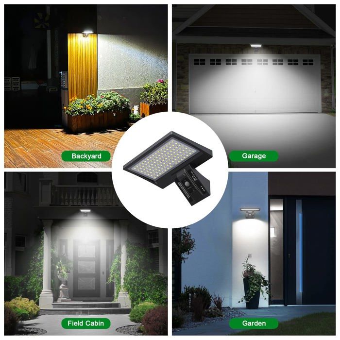 Lampe Solaire Exterieur - AIMOONSA - 104 LEDs - 150° Détecteur de Mouvement - IP65 - 1200 Lumens