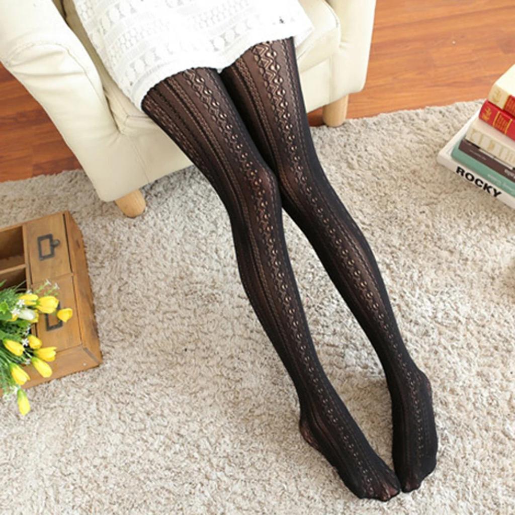 Women Lolita Tights Lace Stockings Woman Hollow Out White Female Pantyhose Stockings Tattoo Tights Pattern Autumn