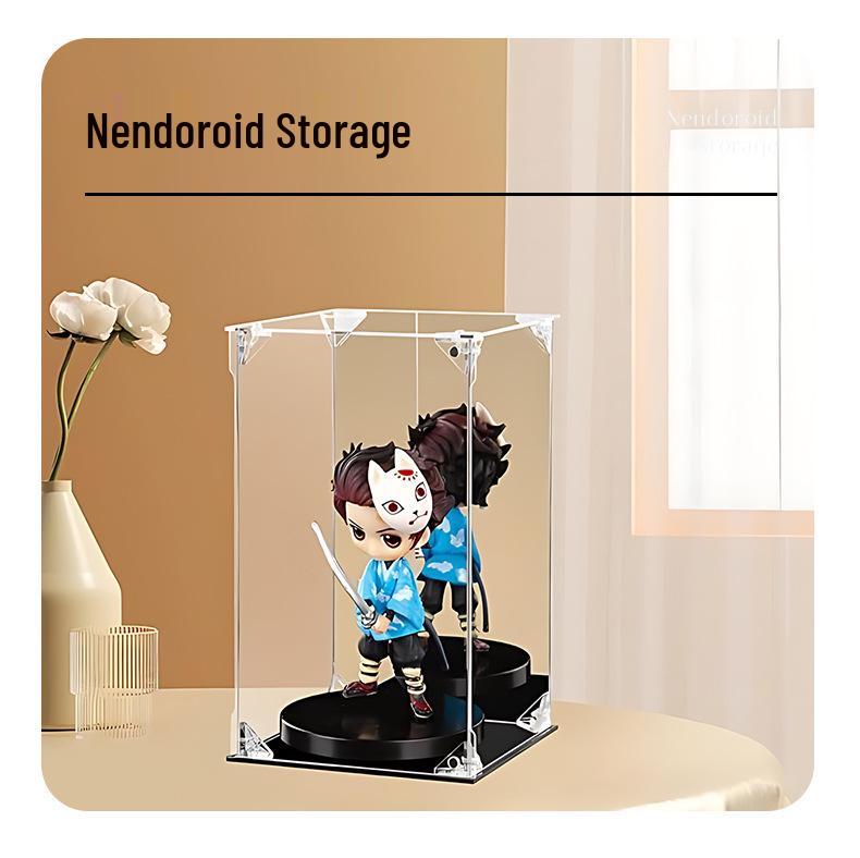 Transparent Acrylic Magnetic Display Box: Dustproof Protective Cover for Labubu Figures