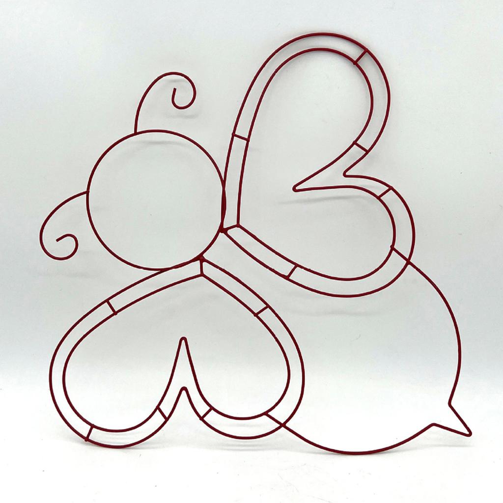 Yousheng Bee Hive Wreath Frame Heart Metal Wire Form Bee Shaped Wire Frame Wreath Form for Flowers Ribbons DIY Wreath Home Decor