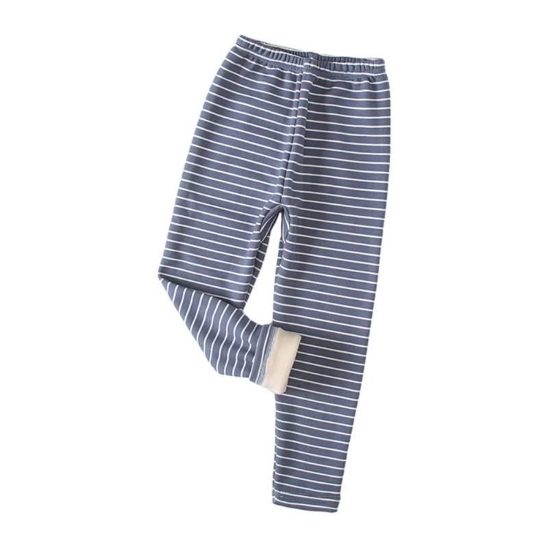 

2-11 лет дети девочки зимние утепленные леггинсы флисовые полосатые штаны 130 синий