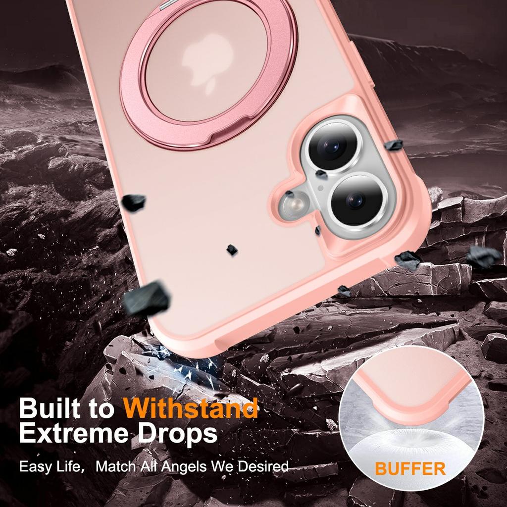 For iPhone 17 Case Magnetic Kickstand TPU+PC Shockproof Hybrid Phone Cover