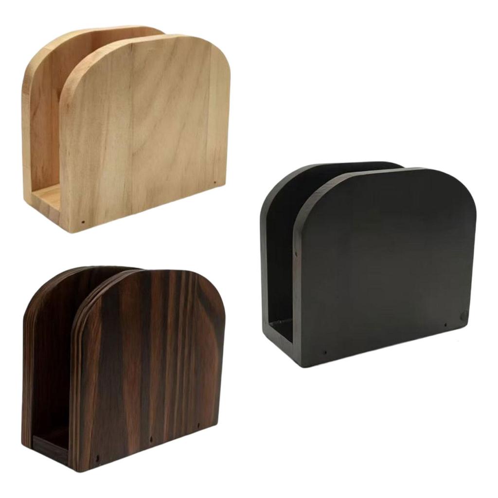 Wooden Freestanding Napkin Holder Rustic Paper Tissue Dispenser for Restaurant Table and Home Décor