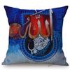 Blue Islamic Calligraphy Oil Painting Muslim Allah Worship Home Decor Throw Pillow Case The Koran Doctrine Arabic Cushion Cover