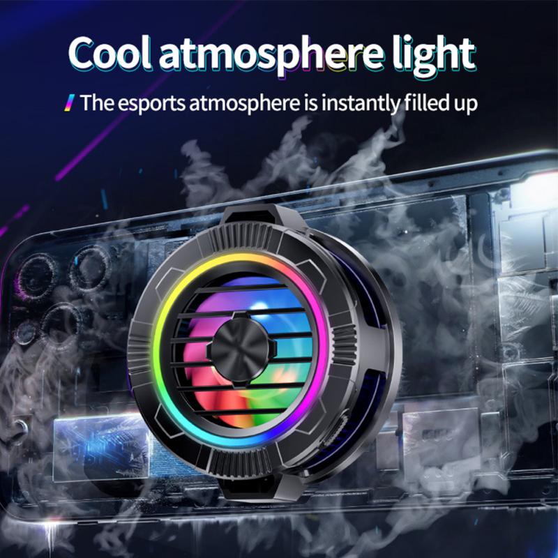 Cell Phone Cooler Color Lighting Magnetic Radiator 3 Gears Adjustable Cooling Fan Cell Phone