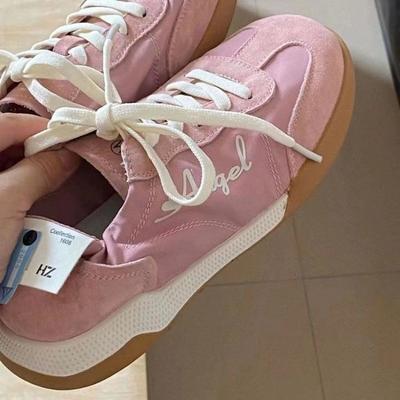 Scarpe sportive da donna nuove in pelle, allacciate, stile balletto, retrò, versatili, leggere e traspiranti, piccole scarpe bianche