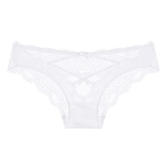 Sexy Underwear for Women Seamless Hipster Sheer Mesh Lace Panties Low Waist V-Back Strappy Criss Cross Briefs