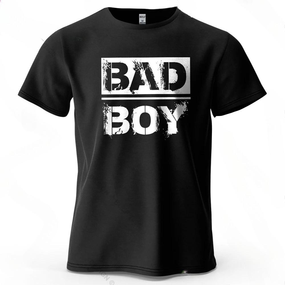 Men's Bad Boy Graphic Short Sleeve T-Shirt 100% Cotton Vintage Printed Tops Tee for Women Summe