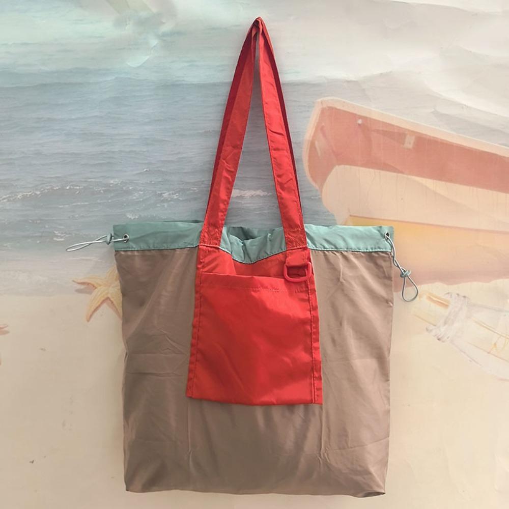Reusable Foldable Shopping Bag Large Capacity Drawstring Handbag Durable Tote Bag  Outdoor