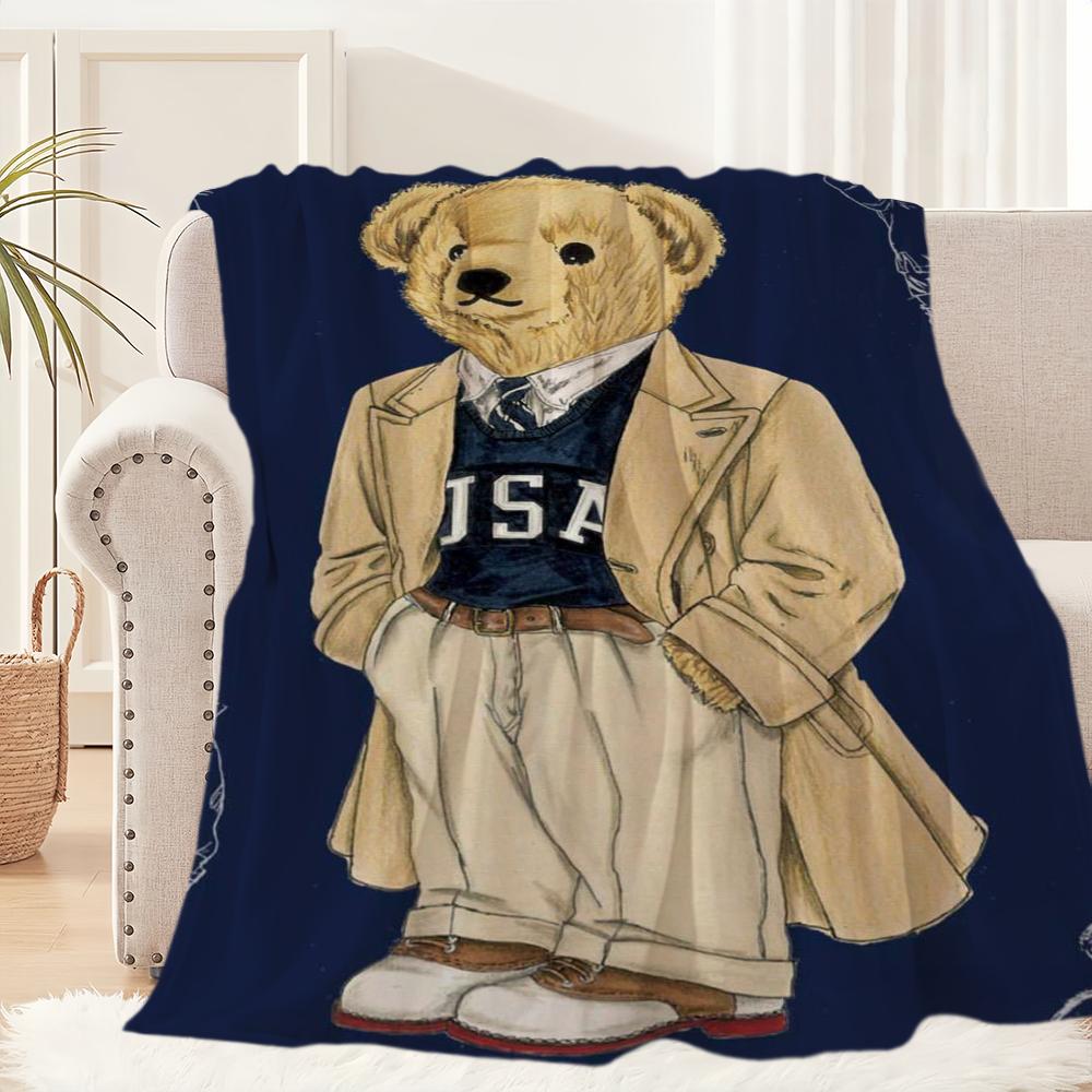 Modische B-Bären Niedliche Decke Plüsch Nickerchen Sofa Teppich für P-POLO-S Wohnzimmer Warmes Büro Schlafzimmer Geburtstag Zuhause Reise Kinder Geschenke