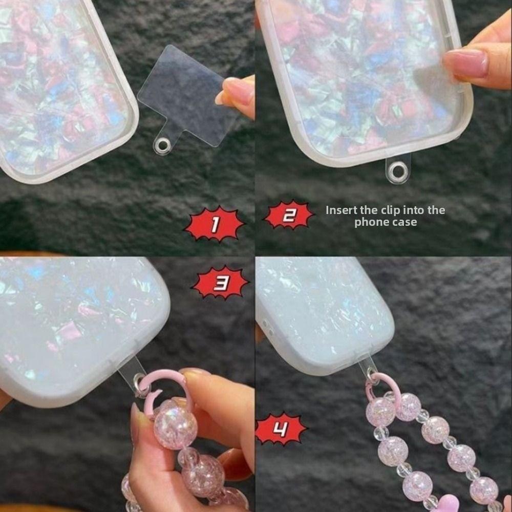 Skin-Textured Matte Beaded Keychain Pendant Anti-lost Mobile Chain Lanyard For Women Girls