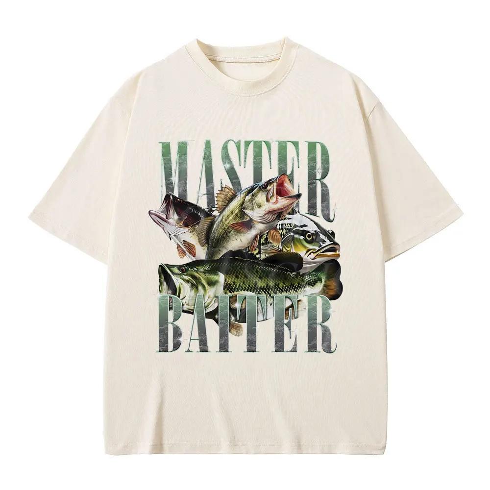Lustiger Meme Master Baiter Barschfischen Fischer Grafik T-Shirts Unisex Lässiges Baumwoll-T-Shirt Kurzarm Vintage Sommer Pop T-Shirts