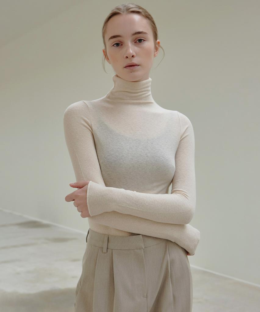 Nigaennikol [Essential] Turtleneck Slim Knit Top_5 Color (A Type)