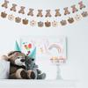 Bear Happy Birthday Banner Cute Bear Paper Birthday Bunting Banner Hanging Garland for Kids Baby shower 1st First Birthday Decor