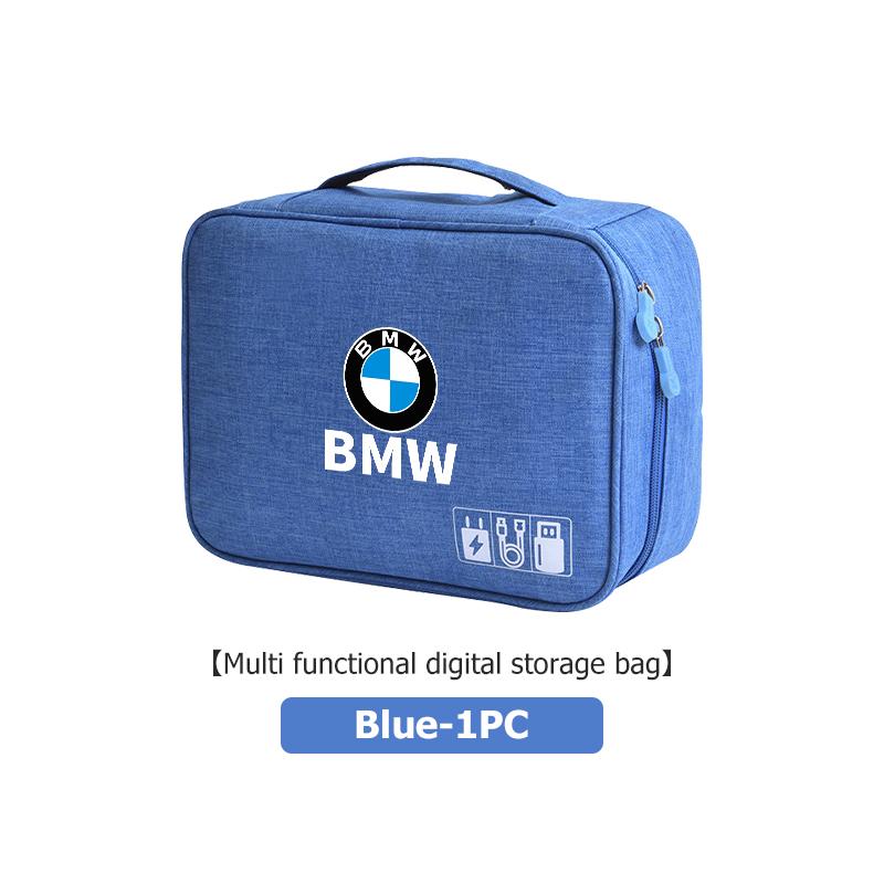 Large Capacity USB Gadget Cable Bag Hard Disk Charger Organizer For BMW E46 E90 E60 F10 E39 F30 E36 E87 E90 E30 E53 F31 E92