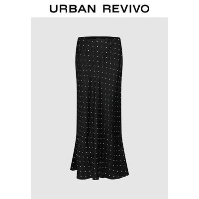 UR Women's Retro Polka Dot High Waist Fishtail Skirt